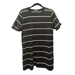 Brandy Melville Black and White Striped Short Sleeve T-Shirt- One Size